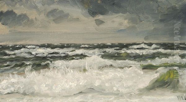 Braending pa Skagen Strand. Oil Painting by Michael Peter Ancher