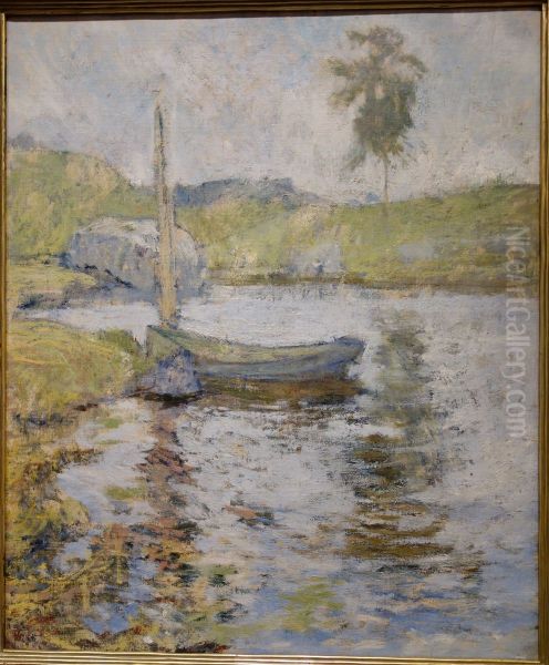 Boat at Anchor Oil Painting by John Henry Twachtman