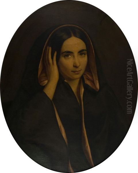 Portrait of Juliette de Bourge, nee Destailleur Oil Painting by Emma Leroux de Lincy