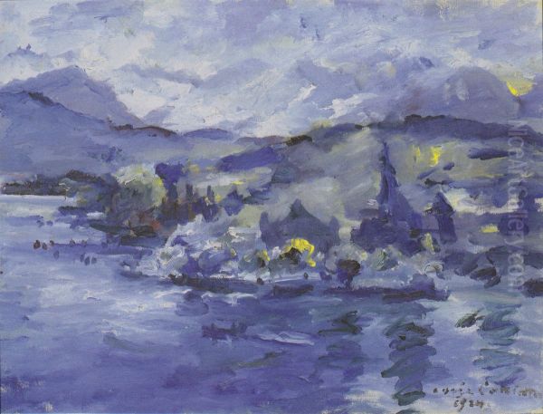 Lake Lucerne in the afternoon Oil Painting by Lovis Corinth