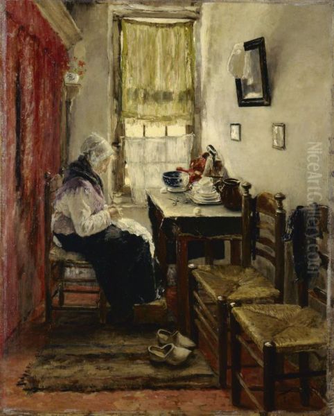 Old People's Home. Oil Painting by Fritz von Uhde