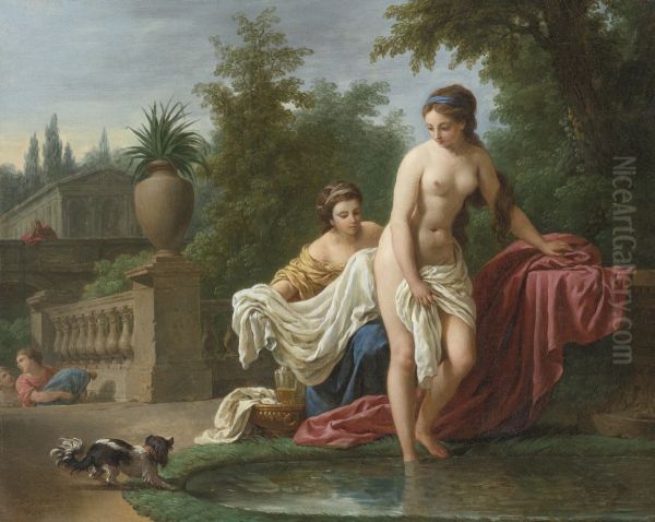 David and Bathsheba Oil Painting by Louis-Jean-Francois Lagrenee