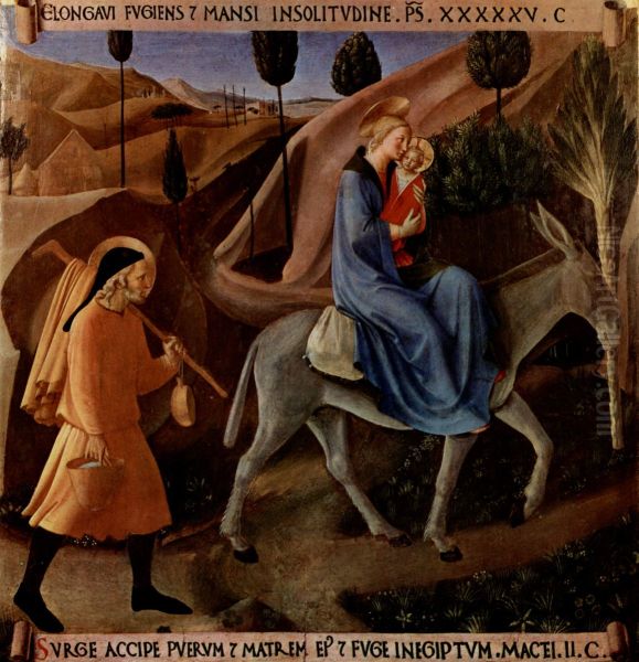 Flight into Egypt Oil Painting by Fra Angelico