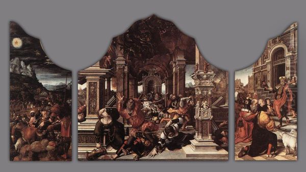 Triptych of Virtue of Patience Oil Painting by Bernard Van Orley