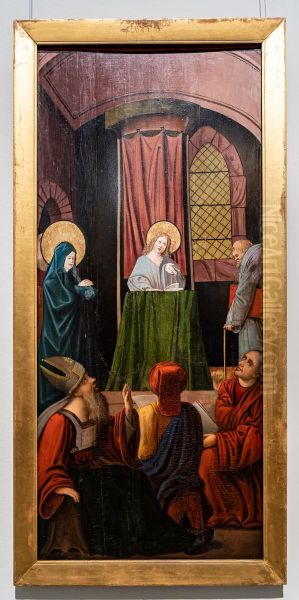 Der zwolfjahrige Jesusknabe im Tempel Oil Painting by Hans Leonhard Schaufelein