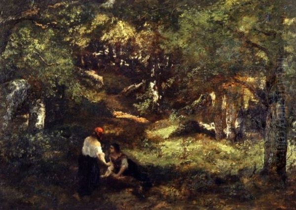 In the Fontainebleau Forest Oil Painting by Narcisse Virgilio Diaz