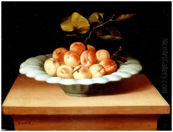 Still life with peaches Oil Painting by Lubin Baugin