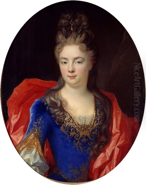 Portrait of the Princess of Soubise, daughter of Madame de Ventadour Oil Painting by Nicolas de Largilliere