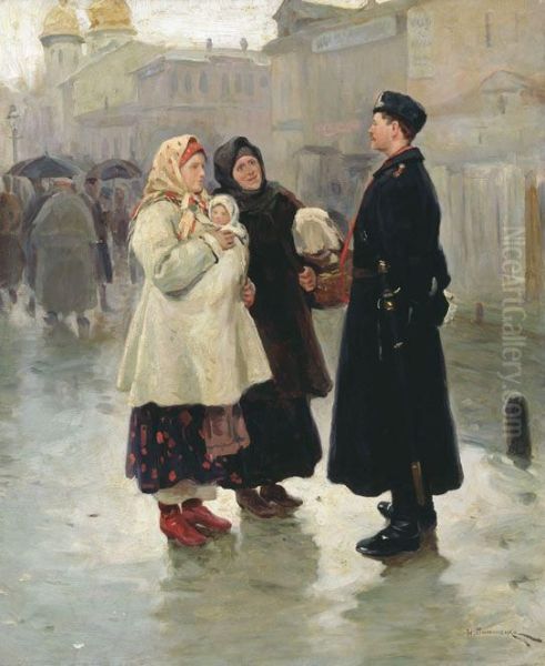 Meeting Oil Painting by Mykola Pymonenko