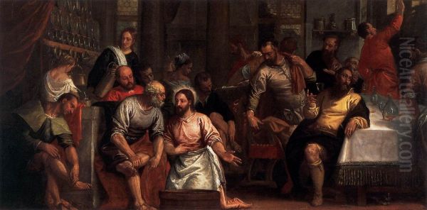 Christ Washing the Feet of the Disciples Oil Painting by Paolo Veronese