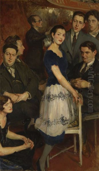 Le Groupe des Six Oil Painting by Jacques-Emile Blanche