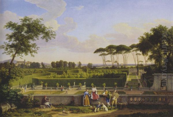 Im Park der Villa Doria Pamphilj Oil Painting by Johann Christian Reinhart