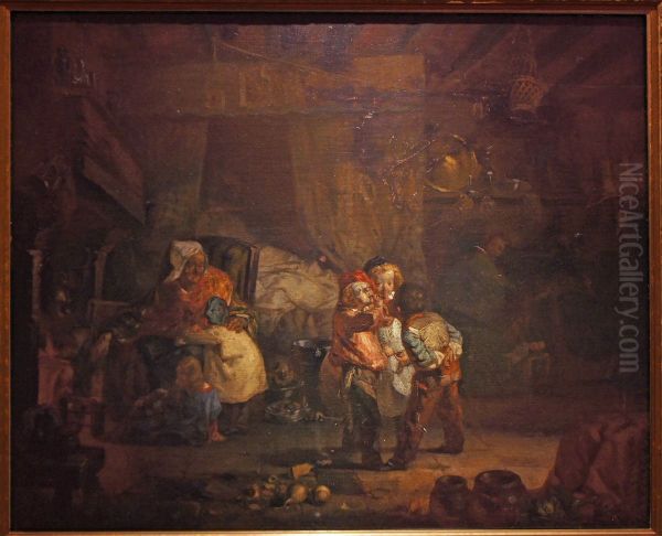 Interieur rustique Oil Painting by Jean-Francois Millet