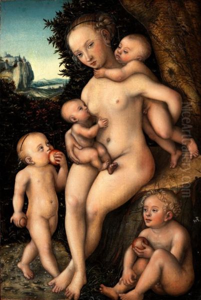 Charity Oil Painting by Lucas Cranach the Elder