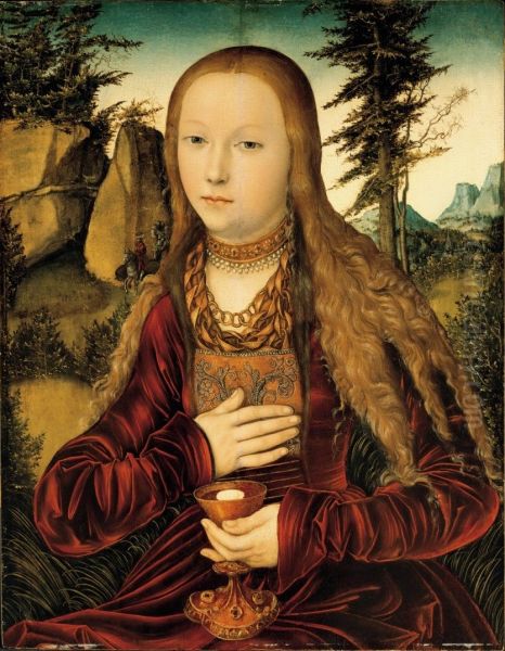 Die Heilige Barbara Oil Painting by Lucas Cranach the Elder