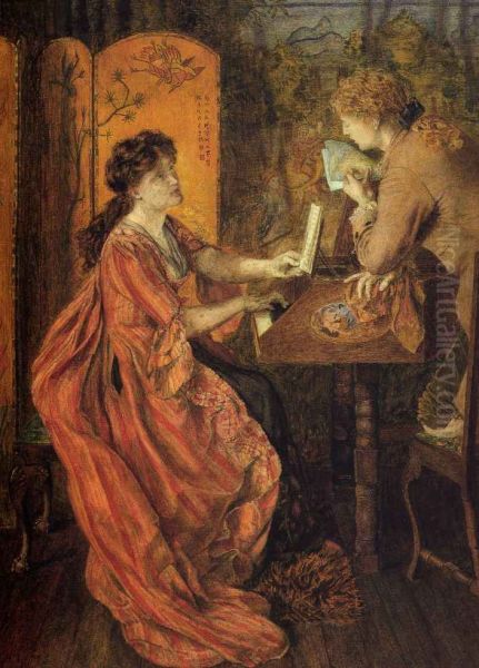 The Duet Oil Painting by Lucy Madox Brown