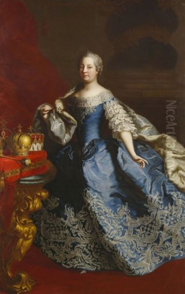 Portrait of Maria Theresia of Austria (1717-1780) Oil Painting by Martin Van Meytens