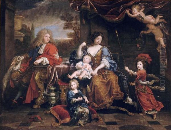 The family of the Grand Dauphin, Louis of France (1661-1711) Oil Painting by Pierre Mignard I