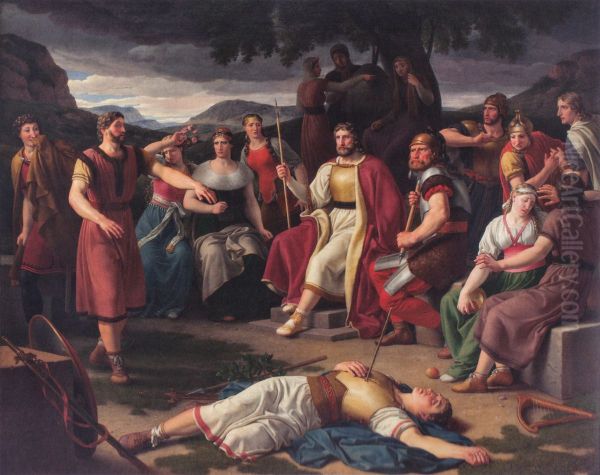 The Death of Balder Oil Painting by Christoffer Wilhelm Eckersberg