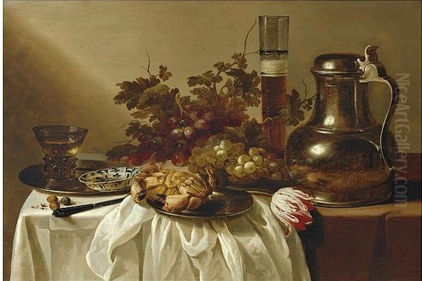 Laid table with tulip Oil Painting by Cornelis Kruys