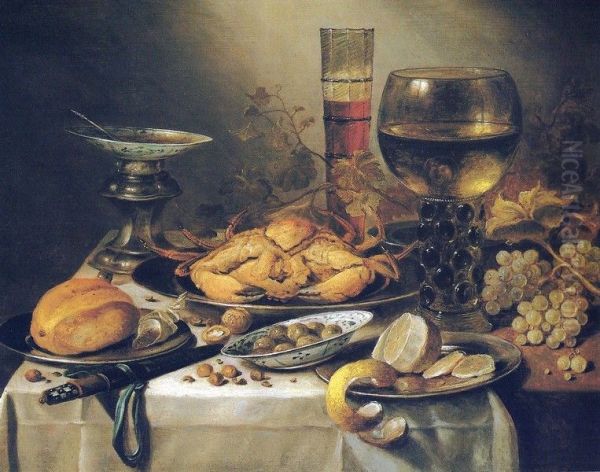 Natura Morta con Granchio Oil Painting by Pieter Claesz