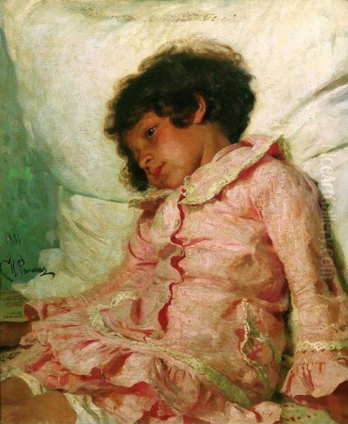 Nadia Repine Oil Painting by Ilya Repin