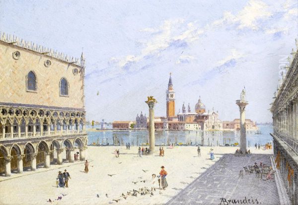 La Piazzetta, the Ducal Palace, Venice Oil Painting by Antonietta Brandeis