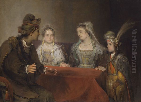 Edna Entrusting Tobias with Sarah Oil Painting by Arent de Gelder