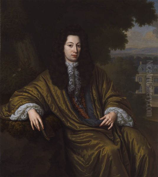 Portrait of Pieter Ranst Valckenier (1661-1704) Oil Painting by Michiel van Musscher