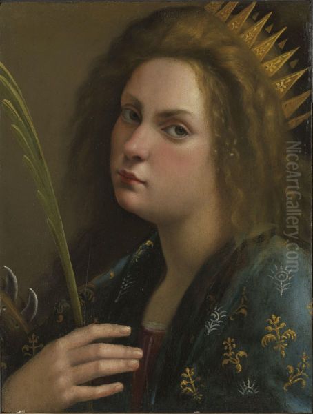 Self-Portrait as Saint Catherine of Alexandria Oil Painting by Artemisia Gentileschi