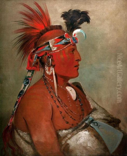 Chesh-Oo-Honga-All Oil Painting by George Catlin