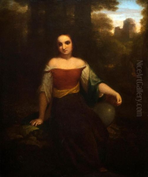 A Tuscan Girl Oil Painting by Washington Allston