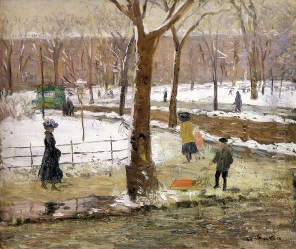 Washington Square Oil Painting by William James Glackens