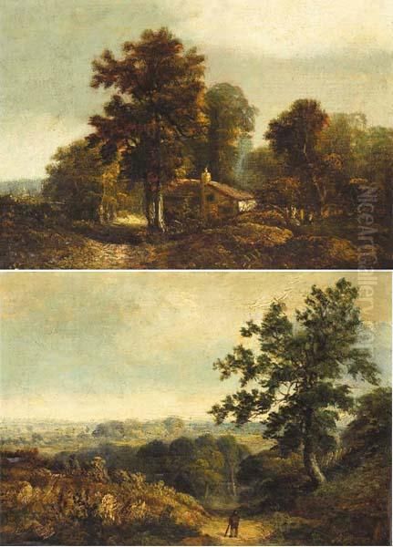 Near Glenties, County Donegal, 1850 (a Pair) Oil Painting by Cecilia Margaret Campbell