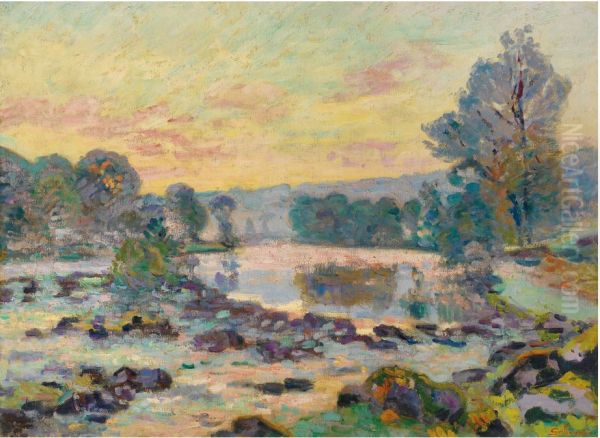 Le barrage de Genetin, Crozant Oil Painting by Armand Guillaumin