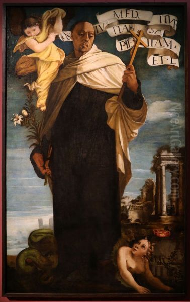 Sant'Alberto carmelitano Oil Painting by Polidoro da Caravaggio