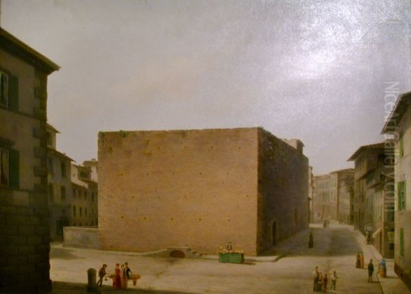 Il carcere delle Stinche a Firenze Oil Painting by Fabio Borbottoni