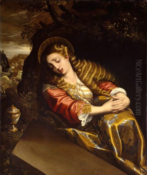 Mary Magdalene at the Tomb Oil Painting by Scipione Pulzone