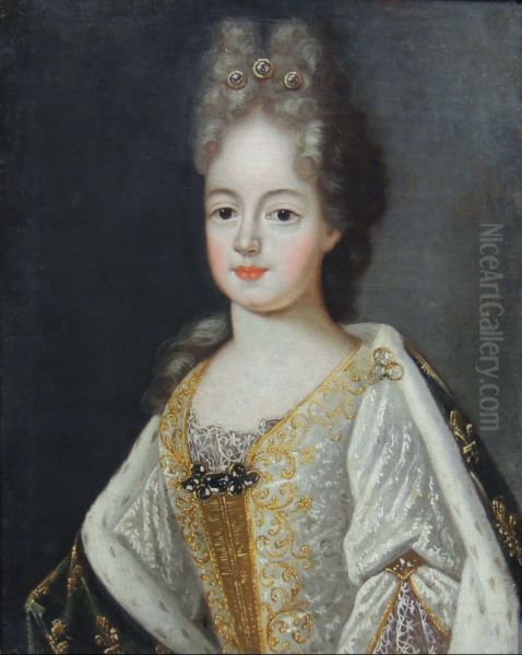 Marie-Adelaide de Savoie, mere de Louis XV Oil Painting by Pierre Gobert