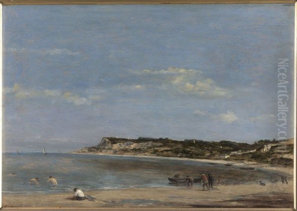 Marine shores Normandy Oil Painting by Eugene Louis Boudin