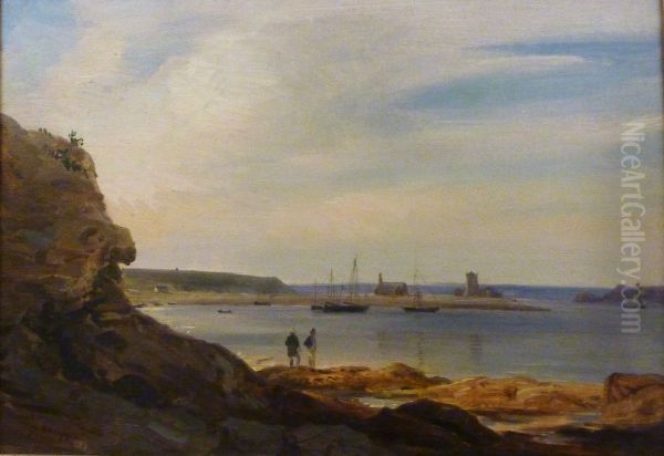 Le Port de Camaret Oil Painting by Theodore Gudin