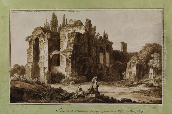 Ruines des palais des empereurs sur le mont Palatine a Rome Oil Painting by Jacob Philipp Hackert