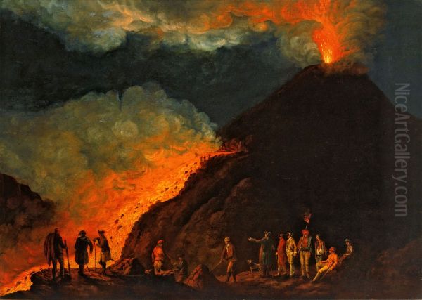 The Eruption of Vesuvius in 1774 Oil Painting by Jacob Philipp Hackert