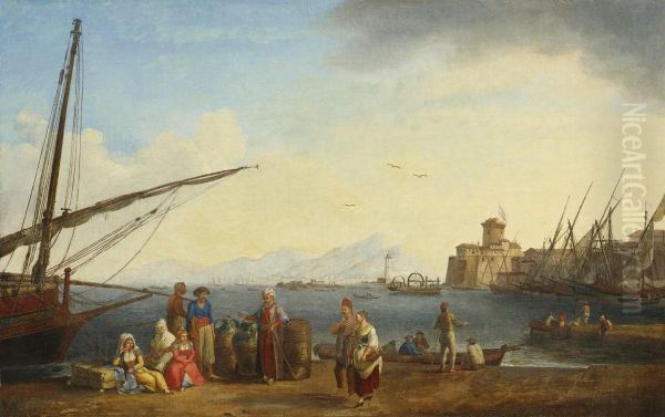 Port of Livorno II Oil Painting by Jacob Philipp Hackert