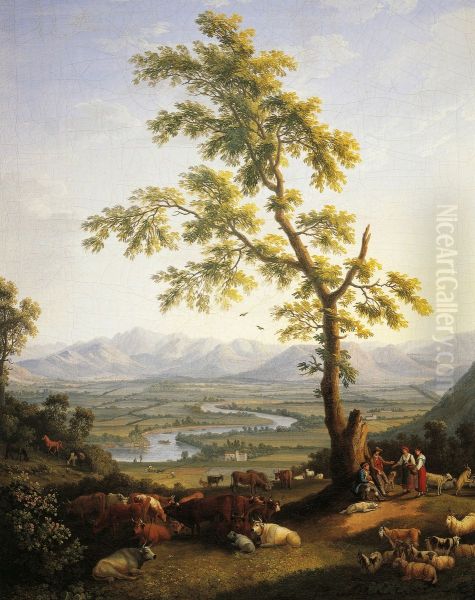 Spring, view of Volturno and Matese Oil Painting by Jacob Philipp Hackert