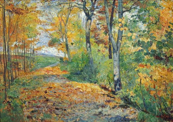 Herbstlicher Wald Oil Painting by Theodor Hagen