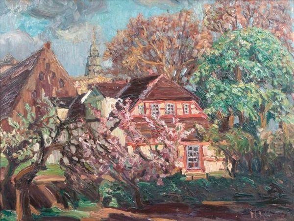 Fruhling amKloster Dargun Oil Painting by Marie Hager