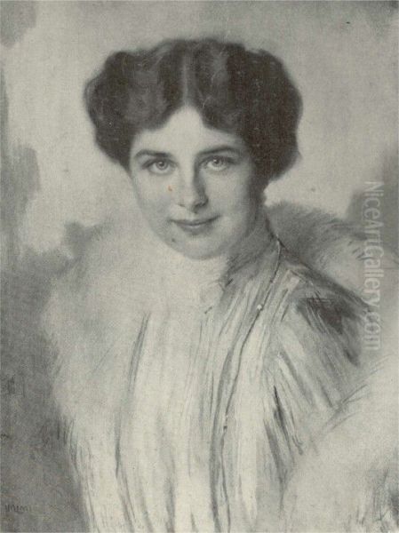 Portrait of Geraldine Farrar Oil Painting by Artur Lajos Halmi