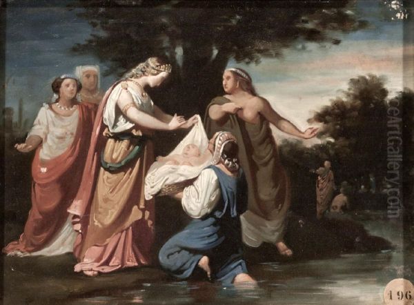 Finding of Moses Oil Painting by Jose Casado del Alisal