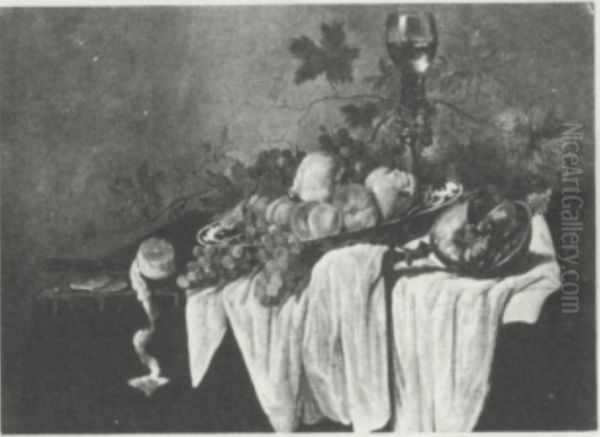 Still life with roemer and fruit Oil Painting by Abraham Susenier